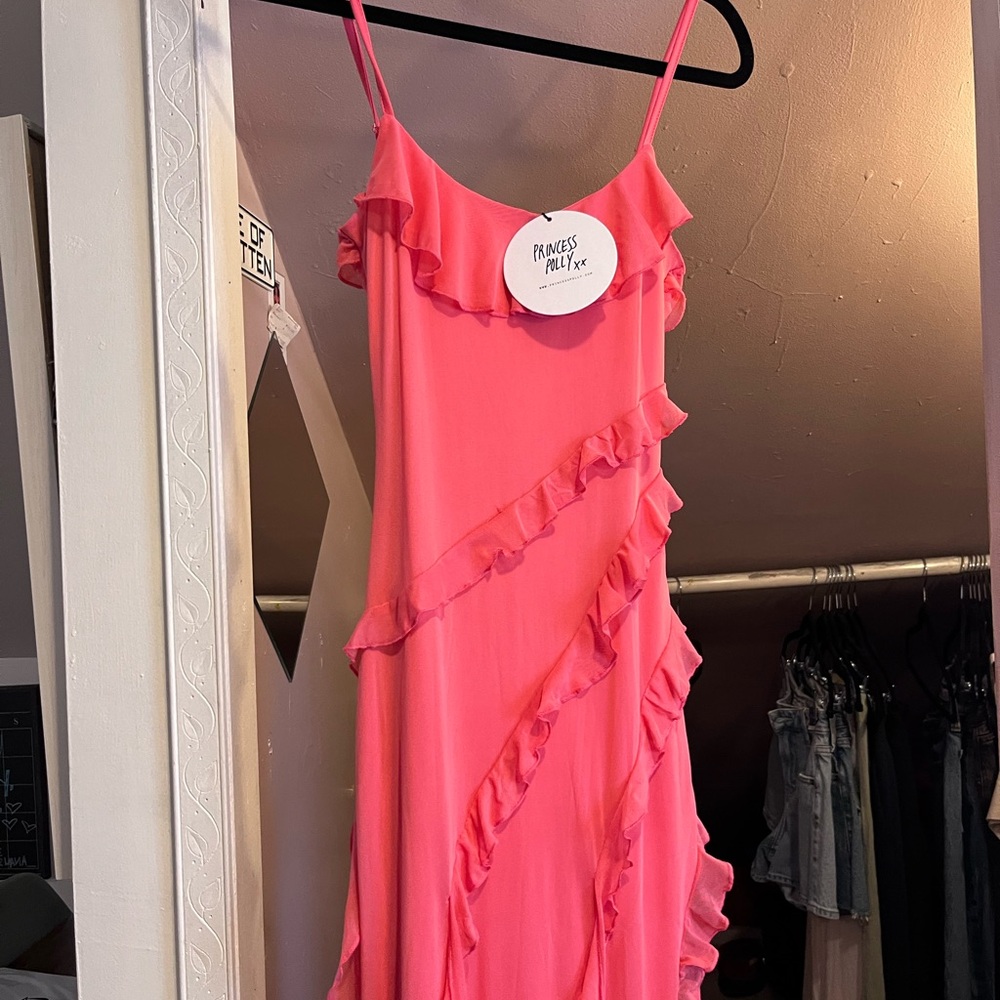 Princess Polly Pink Ruffle Maxi Dress